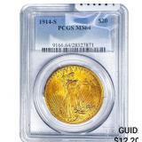 1914-S $20 Gold Double Eagle PCGS MS64