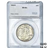 1942-S Walking Liberty Half Dollar SEGS MS66+