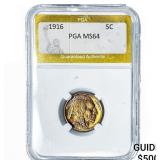 1916 Buffalo Nickel PGA MS64