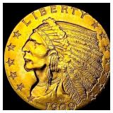 1909 Indian Head $2.50 Gold Quarter Eagle UNCIRCUL