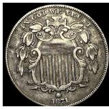 1871 Shield Nickel HIGH GRADE