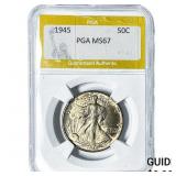 1945 Walking Liberty Half Dollar PGA MS67