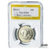 1953-S Booker T Half Dollar PGA MS66