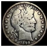 1898 Silver Half Dollar (Barber) LIGHTLY CIRCULATE