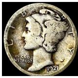 1921-D Silver Mercury Dime LIGHTLY CIRCULATED