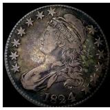 1824 Capped Bust Half Dollar NEARLY UNCIRCULATED