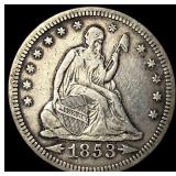 1853 Arrows Seated Liberty Quarter NEARLY UNCIRCUL