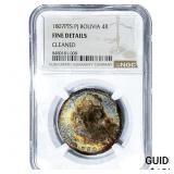 1807-PTS Colonial Spain Silver 4 Reales Toned! NGC