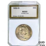 1952-D Franklin Half Dollar PGA MS60