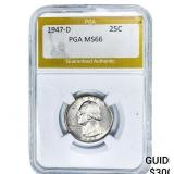 1947-D Washington Silver Quarter PGA MS66