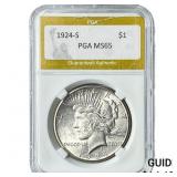 1924-S Silver Peace Dollar PGA MS65