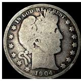 1904-S Silver Barber Half Dollar LIGHTLY CIRCULATE