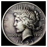 1921 Silver Peace Dollar NEARLY UNCIRCULATED