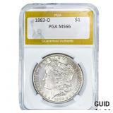 1883-O Morgan Silver Dollar PGA MS66