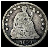 1858 Silver Half Dime LIGHTLY CIRCULATED