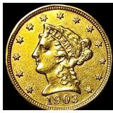 1903 Liberty Head Gold Quarter Eagle $2.50 CHOICE
