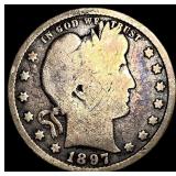 1897-S Silver Barber Quarter NICELY CIRCULATED