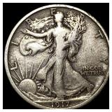 1917-S Silver Walking Liberty Half Dollar NEARLY U