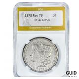 1878 Rev 79 Morgan Silver Dollar PGA AU58