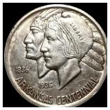 1938-S Silver Arkansas Centennial Half Dollar CHOI