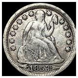 1853 Arrows Seated Liberty Dime CHOICE AU