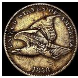 1858 Copper-Nickel Flying Eagle Cent NEARLY UNCIRC