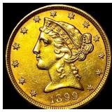 1899 Liberty Head Half Eagle $5 Gold UNCIRCULATED