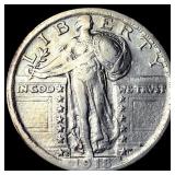 1918-S Silver Standing Liberty Quarter CLOSELY UNC