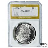 1884-O Morgan Silver Dollar PGA MS65