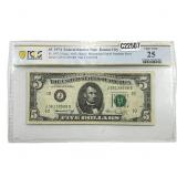 1974 $5 Federal Reserve Note Kansas City- Error
