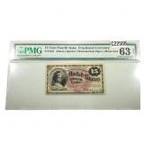 1863 U.S. 15C 4th Issue Fractional Currency  CU 63