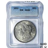 1901 Morgan Silver Dollar ICG AU53