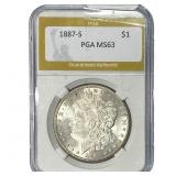 1887-S Morgan Silver Dollar PGA MS63