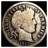 1913-S Silver Barber Dime NICELY CIRCULATED