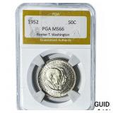 1952 Booker T Half Dollar PGA MS66