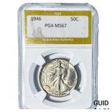 1946 Walking Liberty Half Dollar PGA MS67