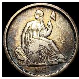 1837 Silver Seated Liberty Dime NEARLY UNCIRCULATE