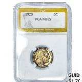 1920 Buffalo Nickel PGA MS65