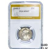 1948-D Washington Silver Quarter PGA MS67