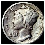 1917-D Silver Mercury Dime NEARLY UNCIRCULATED