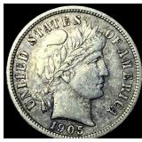1905-S Silver Barber Dime NEARLY UNCIRCULATED