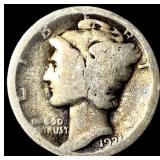 1921-D Silver Mercury Dime LIGHTLY CIRCULATED