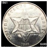 1861 Silver Three Cent CHOICE BU