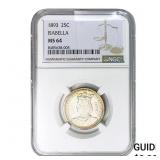 1893 Isabella Silver Quarter NGC MS64