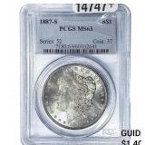 1887-S Morgan Silver Dollar PCGS MS63