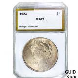 1923 Silver Peace Dollar PGA MS62