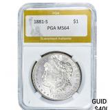 1881-S Morgan Silver Dollar PGA MS64