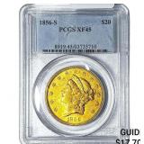 1856-S $20 Gold Double Eagle PCGS XF45