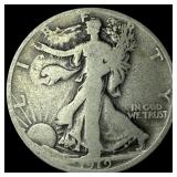 1919-D Silver Walking Liberty Half Dollar  NICELY