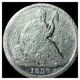 1837 Silver Half Dime No Stars NICELY  CIRCULATED